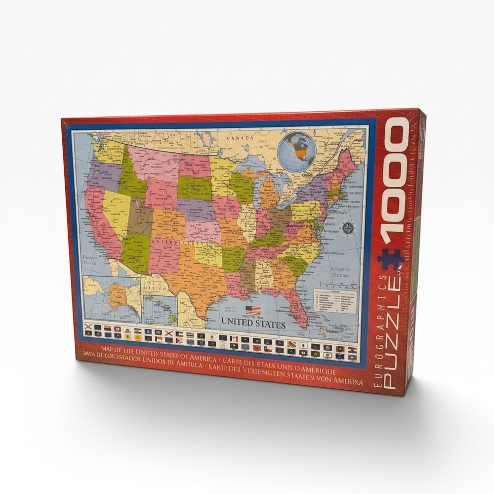 EuroGraphics 1000 Piece Map of the United States USA Jigsaw Puzzle New Sealed